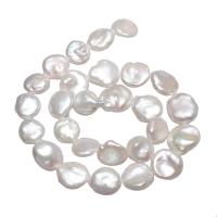 Coin Cultured Freshwater Pearl Beads, Flat Round, natural, white, 13-16mm Approx 0.8mm Approx 15 Inch 