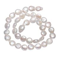 Coin Cultured Freshwater Pearl Beads, natural, white, 9-10mm Approx 0.8mm Approx 15.3 Inch 