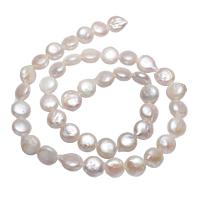 Coin Cultured Freshwater Pearl Beads, Flat Round, natural, white, 8-9mm Approx 0.8mm Approx 15.3 Inch 
