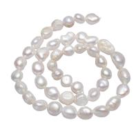 Perles nacres baroques de culture d'eau douce , perle d'eau douce cultivée, pepite, naturel, blanc, 8-9mm Environ 0.8mm Environ 15.5 pouce, Vendu par brin