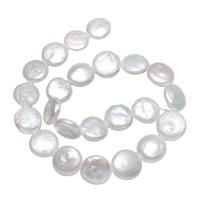 Coin Cultured Freshwater Pearl Beads, Flat Round, natural, white, 16-18mm Approx 0.8mm Approx 15.3 Inch 