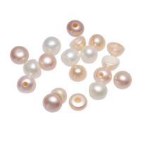 Half Drilled Cultured Freshwater Pearl Beads, Potato, natural, mixed colors, 3-4mm Approx 0.8-1mm 