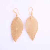 Zinc Alloy Drop Earring, Leaf, plated, for woman 50mm 
