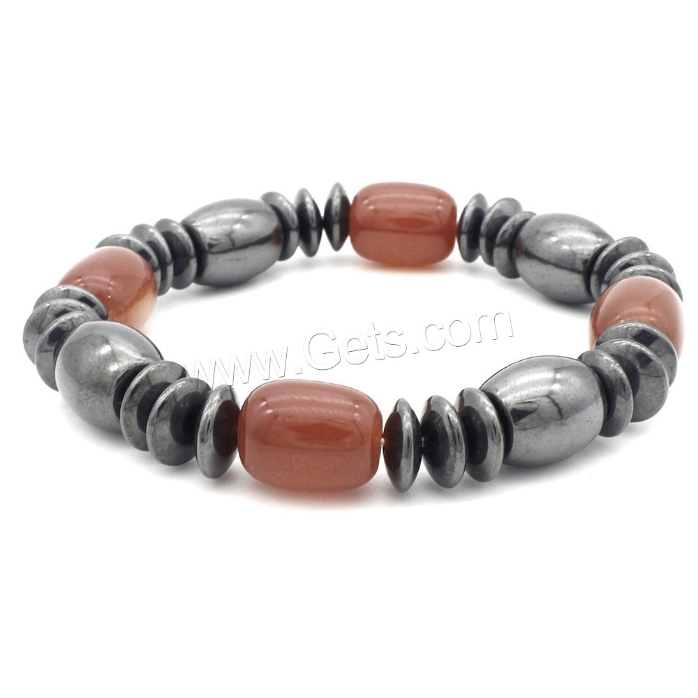 Hematite Bracelet, with Agate, different length for choice & Unisex, more colors for choice, Sold By Strand