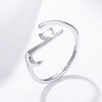 Sterling Silver Finger Ring, 925 Sterling Silver, silver color plated, for woman, US Ring 