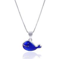 Enamel Sterling Silver Pendants, 925 Sterling Silver, Dolphin, silver color plated Approx 3-5mm 