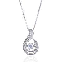 Sterling Silver Rhinestone Pendants, 925 Sterling Silver, Teardrop, silver color plated, with rhinestone Approx 3-5mm 