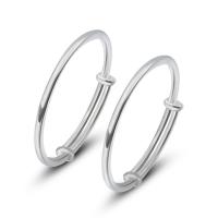 990 Sterling Silver Children Bangle, silver color plated, for children & adjustable, 2.8mm, Inner Approx 38mm 
