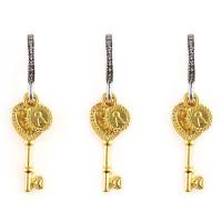 Zinc Alloy European Pendants, Key, gold color plated, lead & cadmium free Approx 4mm 