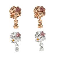 Zinc Alloy Flower Pendants, plated, with rhinestone lead & cadmium free Approx 1-3mm 