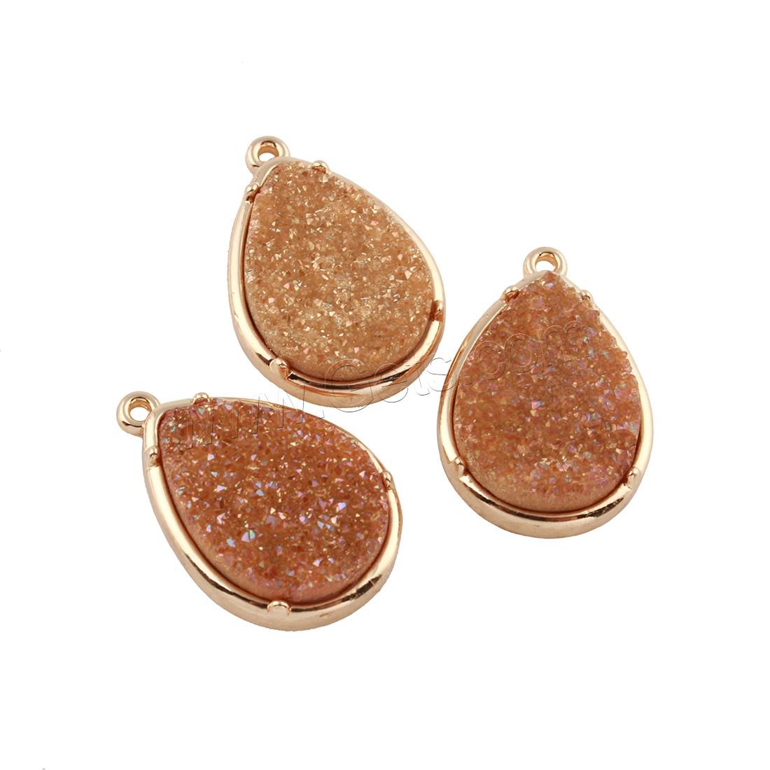 Zinc Alloy Pendant, with Ice Quartz Agate, gold color plated, different size for choice, more colors for choice, lead & cadmium free, Hole:Approx 1.5mm, Sold By PC