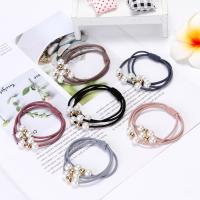 Ponytail Holder, Cloth, with Rubber Band & PC Plastic 55mm 