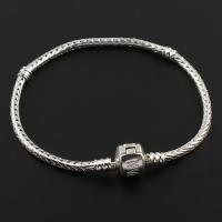 Zinc Alloy European Bracelet Cord, with Brass, silver color plated, Unisex Approx 7.5 Inch 