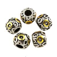 Enamel Zinc Alloy European Beads, Round, antique silver color plated, without troll Approx 5mm 