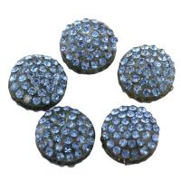 Zinc Alloy Beads, with Clay Pave, Flat Round, with rhinestone Approx 1mm 