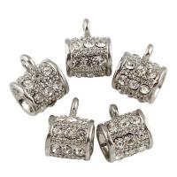 Zinc Alloy Bail Beads, platinum color plated, with rhinestone Approx 3-6mm 
