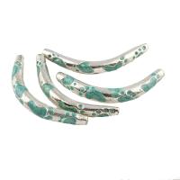 Zinc Alloy Curved Tube Beads, platinum color plated, enamel Approx 1mm 