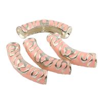 Zinc Alloy Curved Tube Beads, platinum color plated, enamel Approx 4mm 