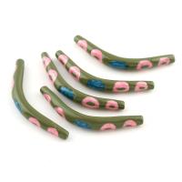 Zinc Alloy Curved Tube Beads, stoving varnish Approx 1mm 