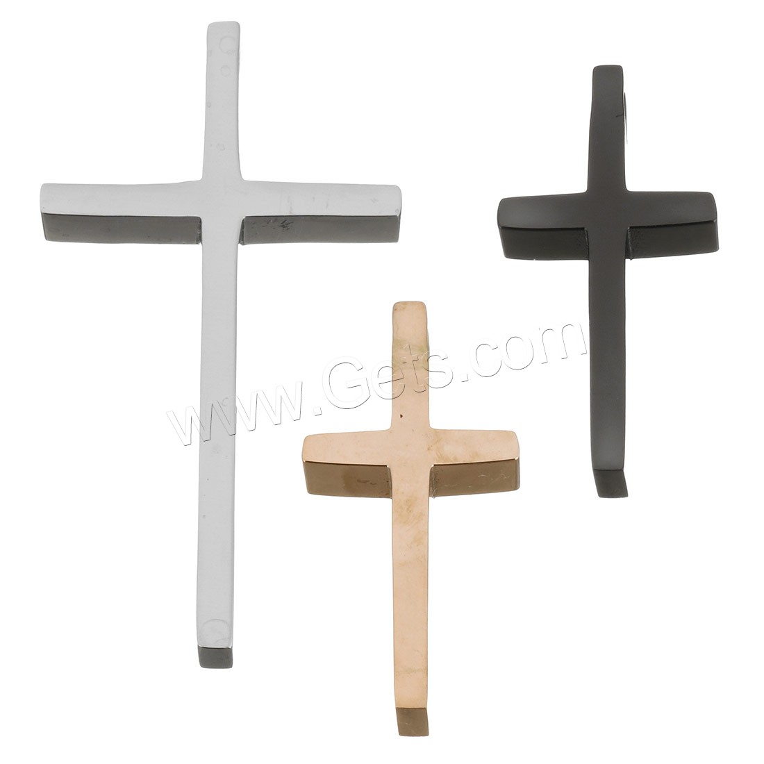 Stainless Steel Cross Pendants, plated, different size for choice, more colors for choice, Hole:Approx 3.5mm, Sold By PC
