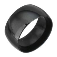 Stainless Steel Finger Ring, black ionic, Unisex, 11.5mm, US Ring 
