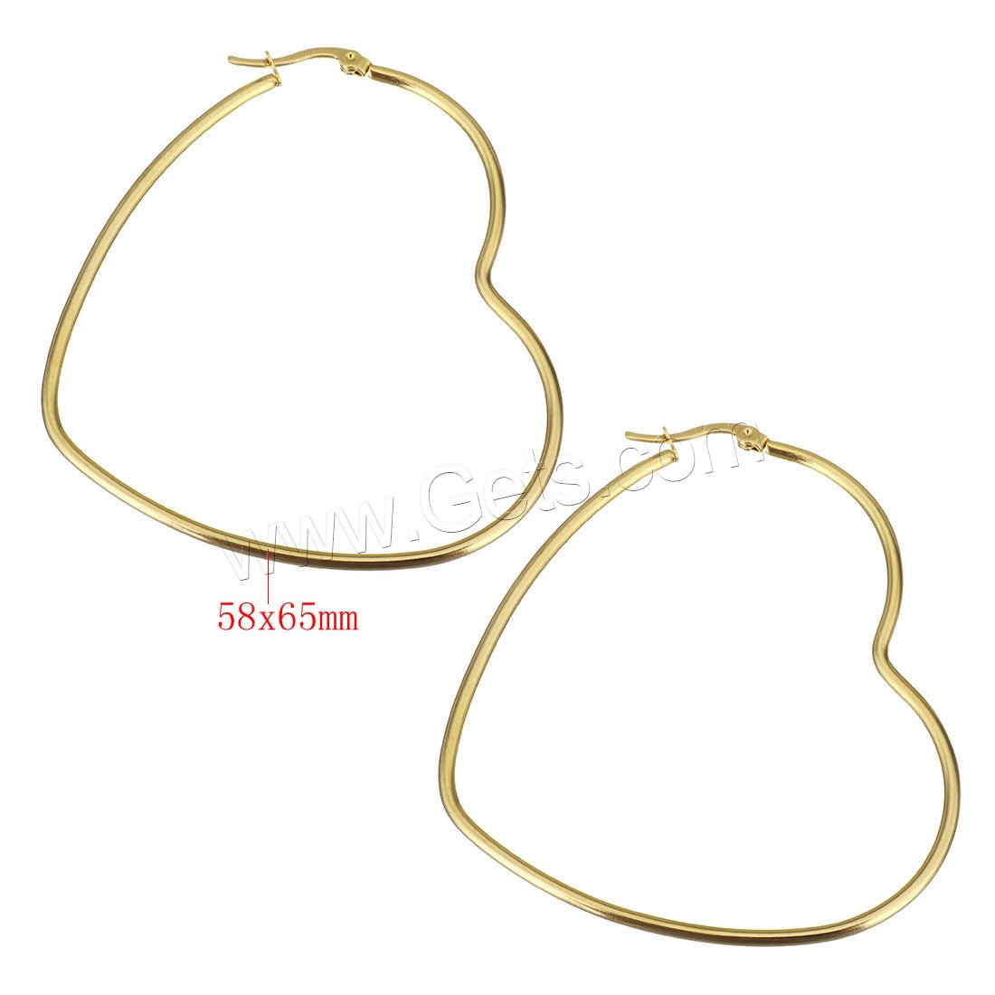 Stainless Steel Hoop Earring, Heart, plated, different size for choice & for woman, more colors for choice, Sold By Pair