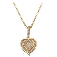 Stainless Steel Jewelry Necklace, with 1.5Inch extender chain, Heart, gold color plated, oval chain & for woman & with rhinestone, 23mm 2mm Approx 18 Inch 