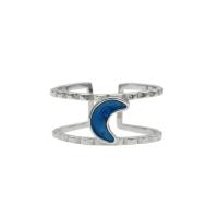 Sterling Silver Finger Ring, 925 Sterling Silver, silver color plated, for woman & enamel, 8mm, US Ring 