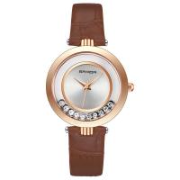 SANDA® Women Jewelry Watch, PU Leather, with zinc alloy dial & Glass, Chinese movement, plated, for woman & with rhinestone Approx 8 Inch 