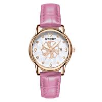 SANDA® Women Jewelry Watch, PU Leather, with zinc alloy dial & Glass, Chinese movement, for woman & with rhinestone Approx 9.3 Inch 
