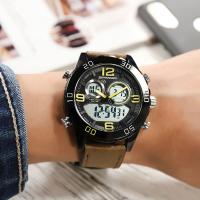 Мужские ювелирные часы SANDA®, Искусственная кожа, с Стеклянный, китайское движение, Мужский, Много цветов для выбора длина:Приблизительно 8 дюймовый, продается PC