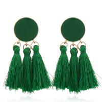 Zinc Alloy Tassel Earring, gold color plated, hypo allergic & for woman & enamel 