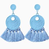 Zinc Alloy Tassel Earring, with Cotton Thread, stoving varnish, hypo allergic & for woman 