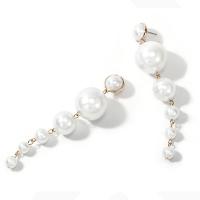 Plastic Pearl Zinc Alloy Earring, with Plastic Pearl, gold color plated, hypo allergic & for woman 