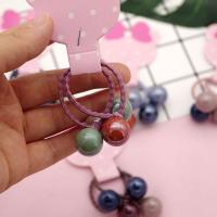 Ponytail Holder, Cloth, with Rubber Band & PC Plastic 30mm 