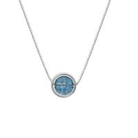 925 Sterling Silver Necklace, with Crackle Quartz, with 2inch extender chain, silver color plated, box chain & for woman, 10mm Approx 15.7 Inch 