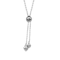 Collar de la joyería de plata esterlina, Plata de ley 925, con 2inch extender cadena, chapado en color de plata, cadena oval & para mujer, 4mm, 5mm, longitud:aproximado 18.8 Inch, Vendido por Sarta