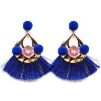 Zinc Alloy Tassel Earring, with Nylon, plated, for woman 