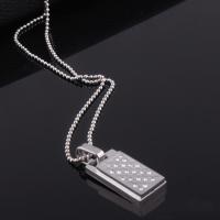 Rhinestone Stainless Steel Pendants, Rectangle, with rhinestone, original color Approx 3-5mm 