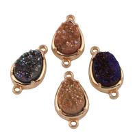 Zinc Alloy Connector, with Ice Quartz Agate, gold color plated & 1/1 loop Approx 1.5mm 