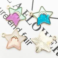 Zinc Alloy Star Pendant, gold color plated, enamel & two tone Approx 2-3mm 