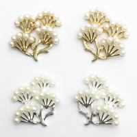 Zinc Alloy Hair Accessories DIY Findings, with Plastic Pearl, Branch, plated 