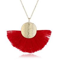 Zinc Alloy Fringe Necklace, with Nylon, gold color plated, oval chain & for woman Approx 18 Inch 