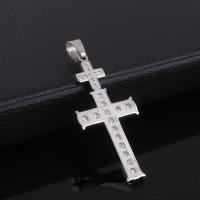 Нержавеющая сталь крест подвески, нержавеющая сталь, Kресты, со стразами, оригинальный цвет отверстие:Приблизительно 3-5mm, продается PC