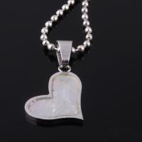 Stainless Steel Pendant, with White Shell, Heart, original color, 21mm Approx 1-3mm 