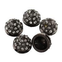 Rhinestone Zinc Alloy Beads, plumbum black color plated, with rhinestone Approx 1mm 