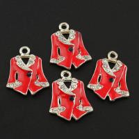 Garment Shaped Zinc Alloy Pendants, silver color plated, enamel & with rhinestone Approx 1mm 