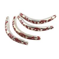 Zinc Alloy Curved Tube Beads, platinum color plated, enamel Approx 0.5mm 
