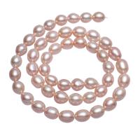 Perles d'eau douce de culture de riz, perle d'eau douce cultivée, naturel, rose, 6-7mm Environ 0.8mm Environ 15 pouce, Vendu par brin