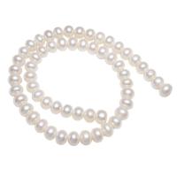 Perles nacres baroques de culture d'eau douce , perle d'eau douce cultivée, pepite, naturel, blanc, 9-10mm Environ 0.8mm Environ 15.5 pouce, Vendu par brin